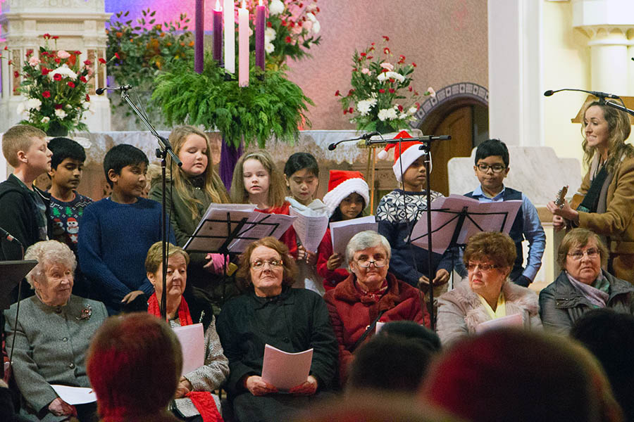 Christmas Carols in St Canices 2018 with senior choir, children's choir and the choir from St Canices Church of Ireland